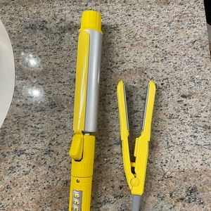 Drybar Bundle: 3-Day Bender Digital Curling Iron 1 in. + Tiny Tress Press